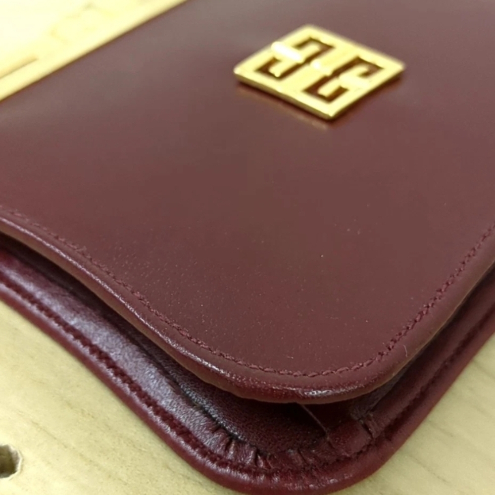 Authentic Givenchy Burgundy Wallets With Gold Det… - image 8